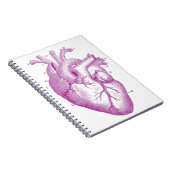 紫色のヴィンテージのハートの解剖学 ノートブック (右側)
