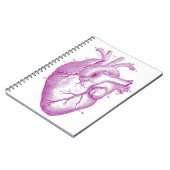 紫色のヴィンテージのハートの解剖学 ノートブック (左側)