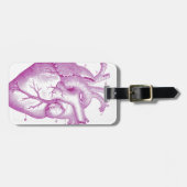 紫色のヴィンテージのハートの解剖学 ラゲッジタグ (正面横)