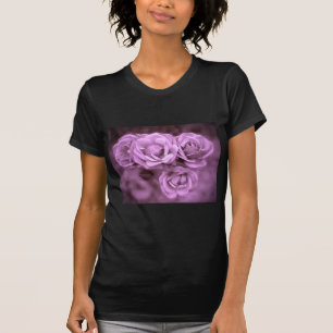 紫色のヴィンテージのバラ Tシャツ