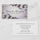 紫色のヴィンテージのマッサージのセラピー 名刺 (正面/裏面)