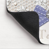 紫色のヴィンテージのレースおよび真珠 マウスパッド (コーナー)