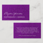 紫色のヴィンテージの名刺 名刺 (正面/裏面)