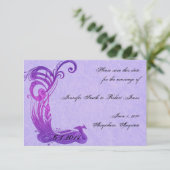 紫色のヴィンテージの孔雀の保存日付 セーブザデート (スタンド正面)