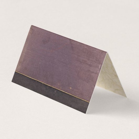 紫色のヴィンテージの本の座席表 名刺 (裏面)