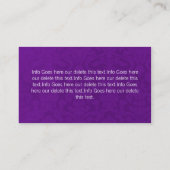 紫色のヴィンテージの背景の名刺 名刺 (裏面)