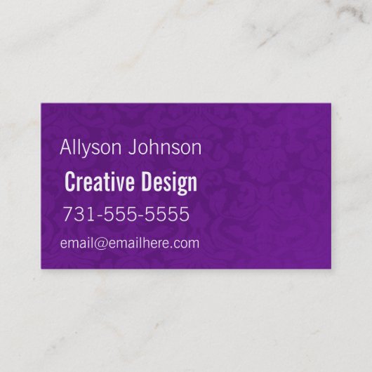 紫色のヴィンテージの背景の名刺 名刺 (正面)