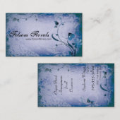 紫色のヴィンテージの花屋の葉が多い渦巻の名刺 名刺 (正面/裏面)