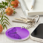 紫色のヴィンテージの19世紀の暗い紫色の蝶 キーホルダー (正面右)