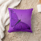 紫色のヴィンテージの19世紀の暗い紫色の蝶 クッション (ブランケット)