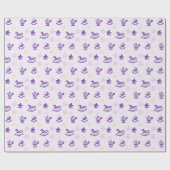 紫色のヴィンテージクリスマストイズパターン ラッピングペーパー (フラット)