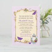 紫色のヴィンテージテフランスのィーパーティー 招待状 (スタンド正面)