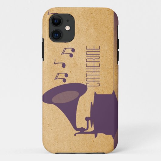 紫色のヴィンテージ蓄音機BT ID iPhone 5ケース Case-Mate iPhoneケース (裏面)