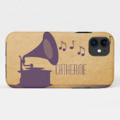 紫色のヴィンテージ蓄音機BT ID iPhone 5ケース Case-Mate iPhoneケース (裏面(横))