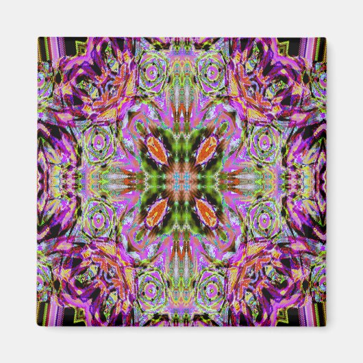 紫色の万華鏡のように千変万化するパターン磁石 マグネット (正面)