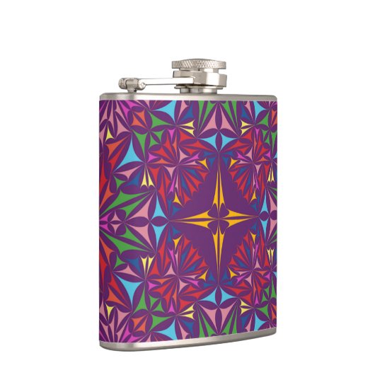 紫色の万華鏡のように千変万化するパターン華美パターン フラスク (右)