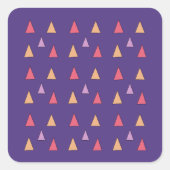 紫色の三角形の幾何学的パターン スクエアシール (正面)