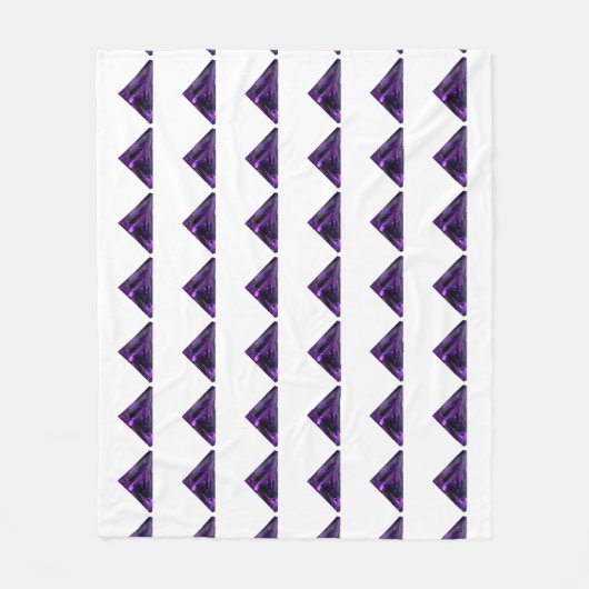紫色の三角形パターン フリースブランケット (正面)