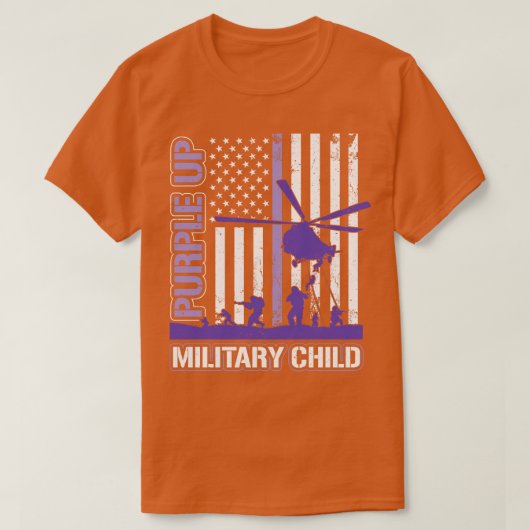 紫色の上に軍隊 Tシャツ (デザイン正面)