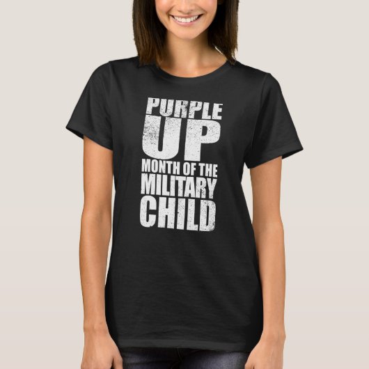 紫色の上の月の軍隊の子供のヴィンテージ男性 Tシャツ (正面)