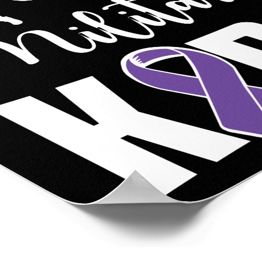 紫色の上の月の軍隊子供の認識度 ポスター (角)