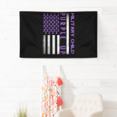 紫色の上の月の軍隊子供の認識度 横断幕 (インサイチュ)