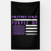 紫色の上の月の軍隊子供の認識度 横断幕 (縦)