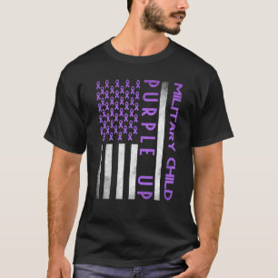紫色の上の月の軍隊子供の認識度 Tシャツ