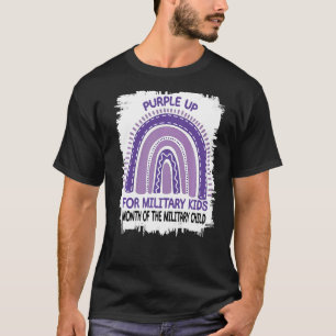 紫色の上の軍隊子供のための軍隊の月 Tシャツ