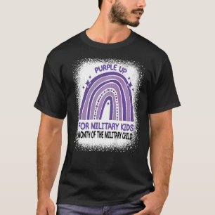 紫色の上の軍隊子供のための軍隊の月 Tシャツ