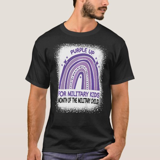 紫色の上の軍隊子供のための軍隊の月 Tシャツ (正面)