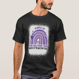 紫色の上の軍隊子供のための軍隊の月 Tシャツ