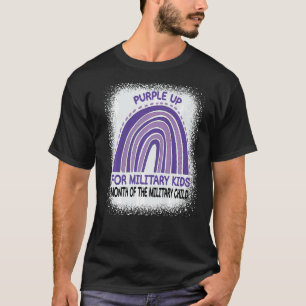 紫色の上の軍隊子供のための軍隊の月 Tシャツ