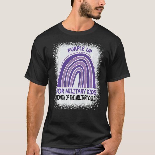 紫色の上の軍隊子供のための軍隊の月 Tシャツ (正面)