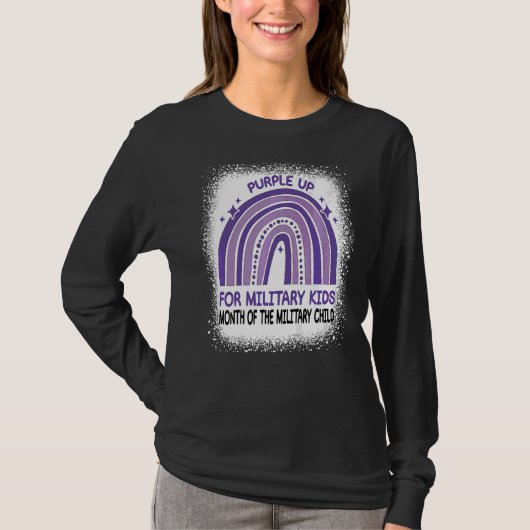 紫色の上の軍隊子供のための軍隊の月 Tシャツ (正面)