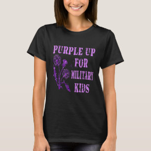 紫色の上軍隊の子供の月Dandelionスパーク Tシャツ