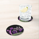 紫色の不気味スケルトンの群れ！コースター ラウンドペーパーコースター (インサイチュ)