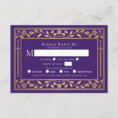 紫色の中世の剣の結婚式RSVPエンクロージャカード エンクロージャーカード (正面)