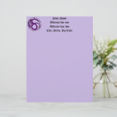 紫色の中世ドラゴンのファンタジーの入れ墨の芸術 レターヘッド (スタンド正面)