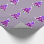 紫色の串のようなクリスマスツリー ラッピングペーパー (角)