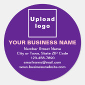 紫色の丸いステッカーのビジネスブランド ラウンドシール (正面)