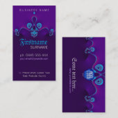 紫色の丸波名刺 名刺 (正面/裏面)