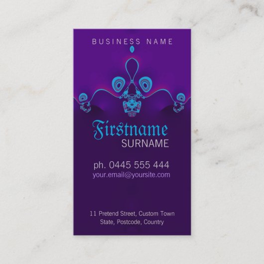 紫色の丸波名刺 名刺 (正面)