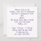 紫色の主パターン卒業生のパーティの招待状 招待状 (裏面)