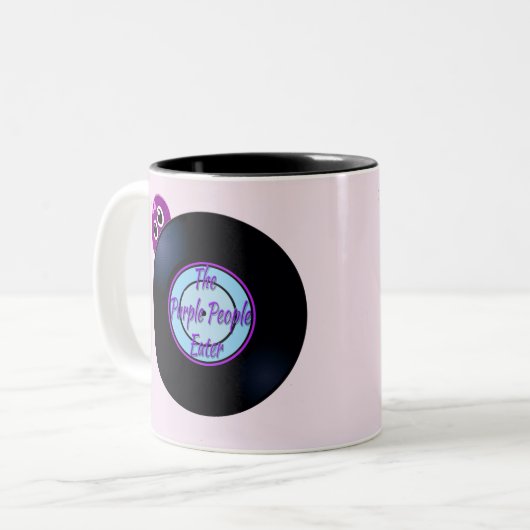 紫色の人々の食べる人の金オールディーズの歌のタイトル ツートーンマグカップ (正面左)