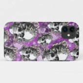 紫色の人々の食べる人。 スカルおよびバラIの電話場合 Case-Mate iPhoneケース (裏面(横))