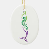 紫色の人魚のオーナメント セラミックオーナメント (裏面)