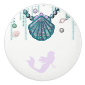 紫色の人魚のビーチのきらきら光るな海は魅力的なカスタムを宝石で飾ります セラミックノブ (正面)