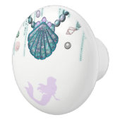 紫色の人魚のビーチのきらきら光るな海は魅力的なカスタムを宝石で飾ります セラミックノブ (右)