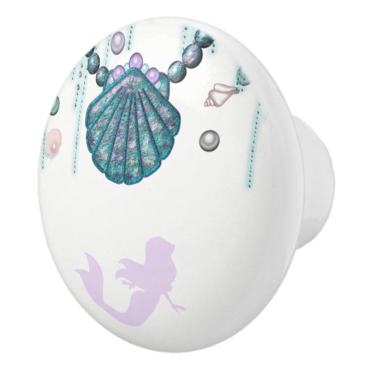 紫色の人魚のビーチのきらきら光るな海は魅力的なカスタムを宝石で飾ります セラミックノブ (右)